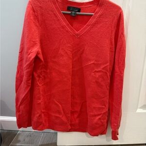 Tahari Women's Bright Red V-Neck Sweater